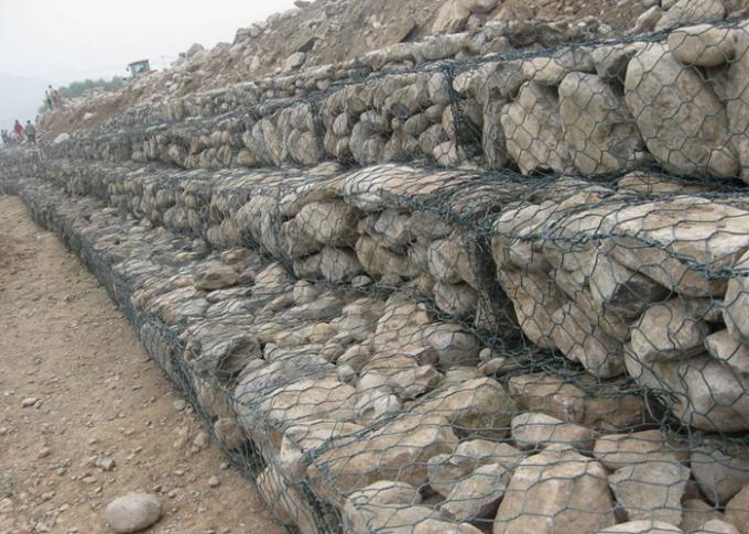 Il PVC tessuto di 3.2mm ha ricoperto l'iso esagonale 9001 di Mesh Baskets del gabbione 3