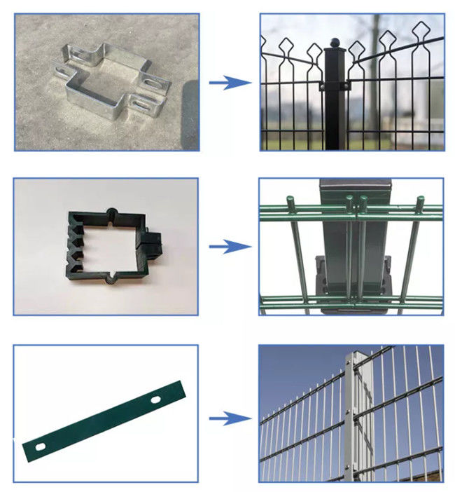 Il PVC di chiara vista 656 868 ha ricoperto il pannello di Mesh Fence Double Horizontal Welded del cavo 1