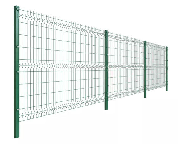 il cavo ricoperto PVC Mesh Fence 3d di 50*200mm ha curvato saldato con la posta della pesca 0