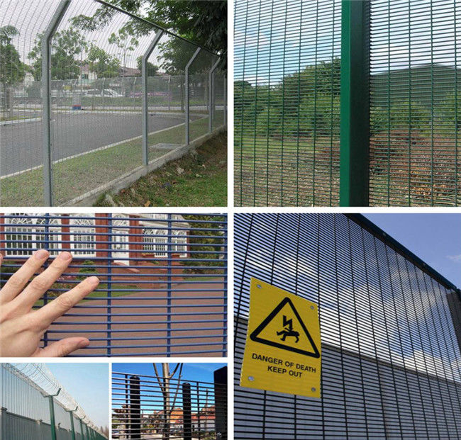 Punto di vista galvanizzato di Mesh Fence 358 d'acciaio di salita della sottostazione della parete anti chiaro 1