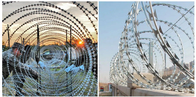 Bobine di filo spinato zincate rivestite in pvc verde per recinzione di sicurezza 0