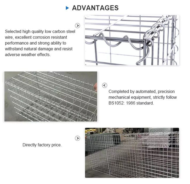 Gabbia decorativa saldata 2x1x1m di Diy Mesh Gabions Retaining Wall Basket 0