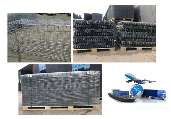 Il PVC ha ricoperto 1m x 1m x maglia saldata 1m del filo di acciaio della stabilità della scatola del gabbione alta 2