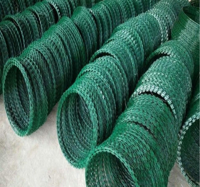 Il PVC ha spruzzato l'esercito del filo spinato CBT65 del rasoio l'elettrotipia del confine che ha galvanizzato arrotolato 0