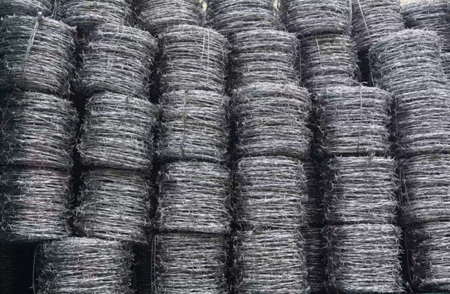 25kg 3.5mm Dia Galvanized Steel Barbed Wire 4 punti ad alta resistenza 0