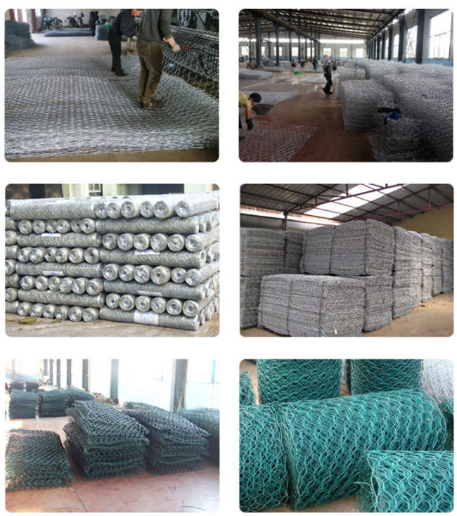 Tipo di tessitura cesti metallici del foro esagonale del gabbione 60 x 80mm per la costruzione del muro di sostegno 1
