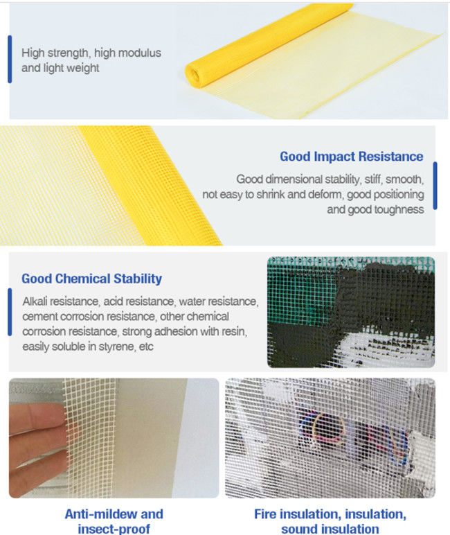 fibra di vetro Mesh Fabric di Mesh For Concrete Countertops 5x5 della vetroresina di 120g 4*4 0