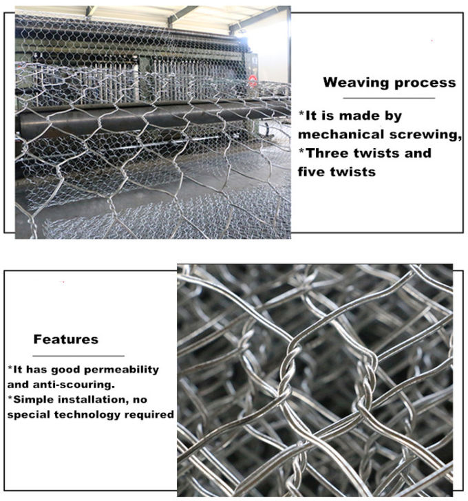 La pietra pesante di Mesh Baskets 2.8mm del gabbione di esagono dello zinco ha riempito il cavo Mesh Wall 0
