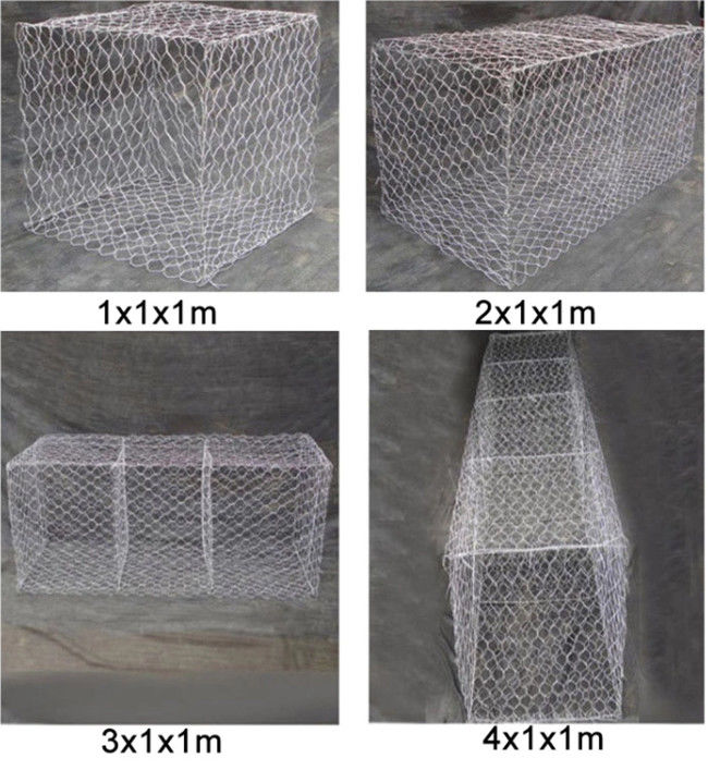 PE esagonale 4x1x1m della scatola del gabbione di 60mm×80mm ricoperto per protezione di Shoreline 0