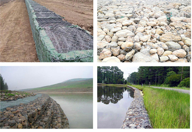La scatola galvanizzata immersa calda esagonale 270g/M2 del gabbione del rivestimento di sostegno zinca rivestito 4