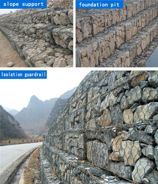 Il PVC di 10cm x di 8 ha ricoperto il cavo esagonale Mesh Gabion Protecting Dam 2