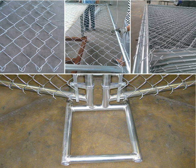 Recinto galvanizzato Panels Chain Link della costruzione del metallo 75x75mm 6x12ft 1