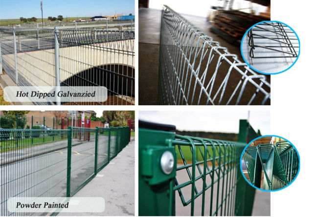 La cima di rotolo rivestita della polvere BRC di RAL 6005 ha saldato il foro di Mesh Fence Panels 50x150 0