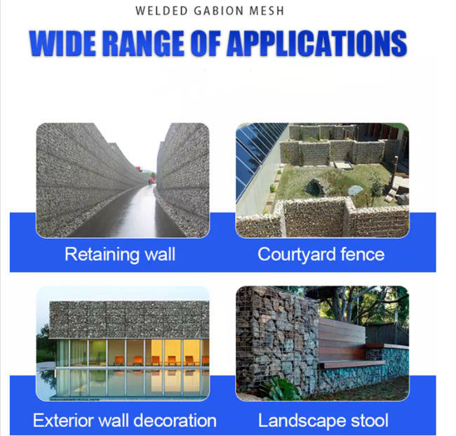 Recinto decorativo del giardino di Mesh Stone Filled For Building del gabbione saldato 100x80x30cm 1