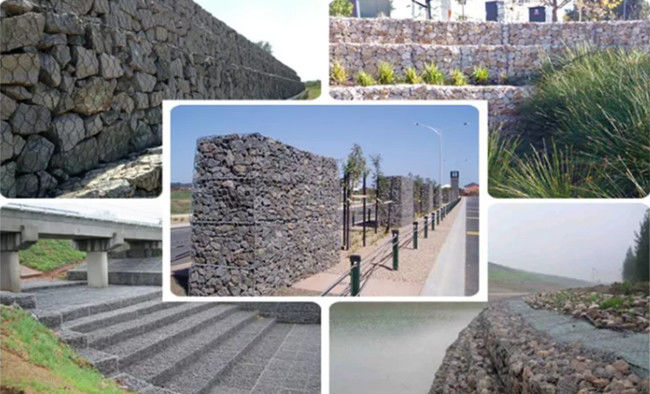 Il muro di sostegno della pietra normale di dimensione ha galvanizzato le scatole 2m x 1m x 1m del gabbione per la diga Contruction 2