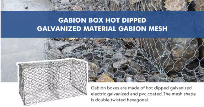 Scatola calda Mesh Retaining Wall tessuto esagonale del gabbione galvanizzata 4.0mm della immersione 0