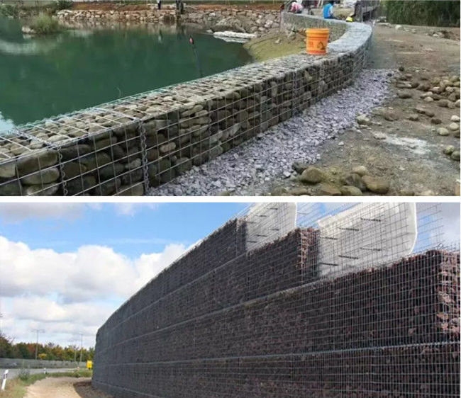 1 x 1 x 1 m. Galvanized Gabion Box ha saldato i canestri di pietra della roccia per il muro di sostegno 1